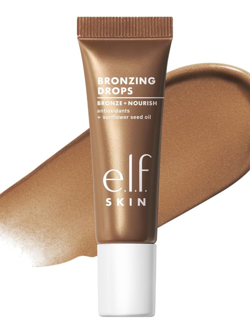 e.l.f. SKIN Bronzing Drops Mini, Liquid Face Tinted Serum Pure Gold